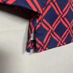 Vineyard Vines  Sankaty Boatneck Deep Bay Geo Top Womens M Navy Red Texas 3/4 Slv Photo 4