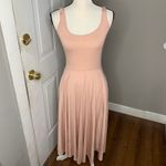Reformation  rou knit pale pink‎ midi dress ballerina romantic vacation medium Photo 3