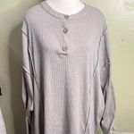 Baltic Born  Henley Gray Button-Up drop shoulder long Sleeve Top size 2X Photo 0