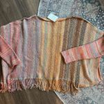 Free People  Radiate Knit Fringe Pullover Sweater Top Photo 4