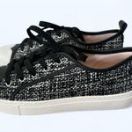 Kate Spade Averly Tweed Scallop Lace up Sneakers Black & White Preppy sz 9 NEW Photo 1