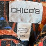 Chico's  Western Najavo Abstract Print VTG Jacket Eclectic SZ 2 Colorful Southwest Photo 4