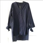 ZARA nwt poplin dress bow detailed sleeves sz med Photo 2