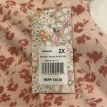 Kensie Kenzie Boxie Crop Tee Women 2X Pink Chalk Washed Floral Short Sleeve NWT Casual Photo 4