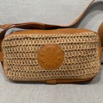 Simon Miller Sling Straw & Leather Camera Crossbody Bag Tan Photo 2