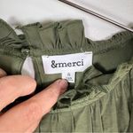 &merci &merci Ruffle Neck Olive Green Long Sleeve Mini Dress Photo 7