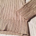 Banana Republic Crewneck Heavyweight Knit Beaded Sweater sz M Tan Cable Knit Sweater Photo 4