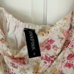 Mink pink floral mini dress puff sleeves size small Photo 2