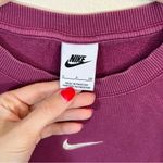 Nike Women’s Magenta Pink Center Swoosh Crewneck Sweatshirt Small Photo 2
