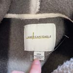 American Eagle Buffalo Plaid Sherpa Hoodie Size Small Fleece Black White Photo 3