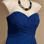 Bill Levkoff Blue Wedding Evening Cocktail Party Maxi Strapless Dress S… Photo 1