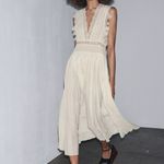 ZARA  Elegant Lace Trim Dress beads cream boho hippie summer beach Photo 3