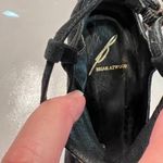 Brian Atwood Black Suede‎ High Heel SZ 6 Silver Chain Detail Evening Party Shoes Photo 6