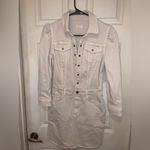 Nwot MOTHER Puffy Bruiser Mini Dress cream fall Denim Jeans revolve 395$ casual White Photo 1