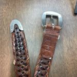 Fossil Vintage  Leather Braided Belt Women's‎ Size Medium Brown Silver Hardware Photo 6