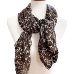 DECJUBA ACCESSORIES Women's Brown Leopard Print Modal Scarf Photo 0