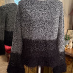 Fun Black and Gray Sweater with Eyelash Detailed Sleeves and Lower Sweater Photo 0
