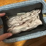Urban Expression NEW Boutique Urban Expressions Blue Woven Clamshell Bag Photo 5