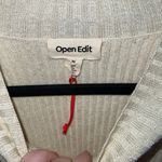 Open Edit Cream Sparkle Ribbed Cutout Sweater Photo 2