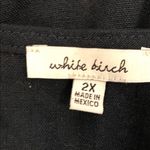 White Birch  Women Navy Blue Dress Short Sleeve Pleated Square Neck 100% Linen Photo 7