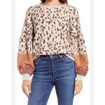 Wit & Wisdom Leopard Print Studded Blouson Sleeve Sweatshirt Casual Fall 3X Photo 0