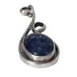 Sterling Silver SYLVIA YOUELL Modernist  Oval Sodalite Designer Necklace Pendant Photo 6