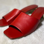 Karl Lagerfeld Red Slip On Malina Heeled Sandal Size 10.5 VGUC Photo 0