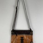 The Sak Kendra Crossbody Purse Distressed Two-Tone Brown Leather Messenger Bag Photo 1
