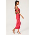 Solid & Striped  Kiana Red Geometric Knit Halter Cut Out Sleeveless Midi Dress M Photo 1