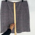 White House | Black Market WHBM Classic Black White Pink Tweed Pencil Skirt Size 16 Photo 11