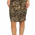 Michael Kors Pencil Skirt Mambo Snakeskin Print High Waist Knee Length Zip Sleek Photo 0