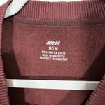 Aerie Crewneck Sweatshirt with Side Slits in Maroon Flocked Inside Size Medium Photo 4
