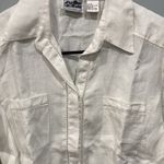 Edward Women's 100% Linen White Dress Shirt Button Down Blouse Sz M Size M Photo 2