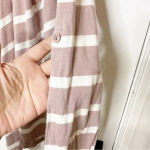 Loft Hoodie Open Waterfall Cardigan Pink White Stripe Small Photo 1