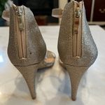 Kelly & Katie Kelly &‎ Katie Glitter Strappy Stiletto Heels Gold Sparkle Ankle Strap Sandals Photo 3