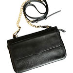 Rebecca Minkoff  Bree Crossbody Bag Purse Black Leather Goldtone Hardware Photo 0
