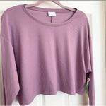 Abound BP 𝅺RIBBED Crop Long Sleeve tee top Purple MEDIUM Photo 3