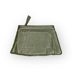 HTF: new Goldenbleu 𖣴 Farah Quilted Clutch Bag 𖣴 Rose Gold + Green Moss Leather Photo 6