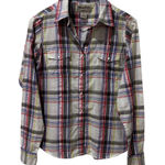 Wrangler  by Rancher Women medium Plaid Long Sleeve Shirt Metallic Accents Photo 0