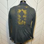 Live and let live Women’s Small Gray Lace Lightweight Long Sleeve Open Cardigan Photo 1