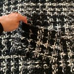 Coco + Carmen  Poncho One Size  Black and White Textured Knit Shortsleeved pocket Photo 2