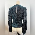 NWT Toccin Louisa Velvet Burnout Top‎ in Teal Black Sz 4 $395 Green Photo 5