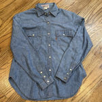 Levi's Levi Sierra Humps And Saddlery Chambray Pearl Snap Orange Tab Shirt Medium VTG Photo 0