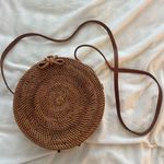Brown Boho Round Rattan Bag Photo 5
