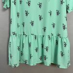 Sugarhill ModCloth Babydoll Dress Panda Pattern Size 6 Ruffle Skirt Teal Green Photo 4