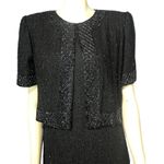 Vintage Brilliante by J.A beaded dress with attached jacket black size large Photo 2