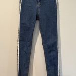 ZARA  Skinny Jeans Womens 23" Trafaluc Striped Preppy Coastal Travel Concert Photo 0