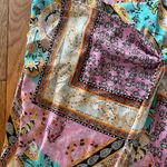 pink and yellow patterned paisley floral wrap silk midi skirt Size M Photo 6