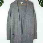 Caslon Open Front Longline Cardigan in Heather Grey Photo 2