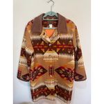 Pendleton Vintage Aztec Navajo Leather Wool blanket ranch car Coat jacket L Photo 3